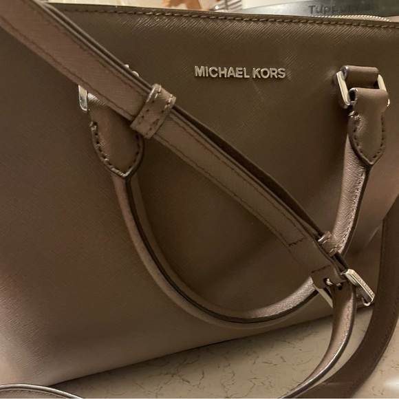 Michael Kora Savannah saffiano medium satchel bag cinder*Autherntic* - Picture 5 of 5